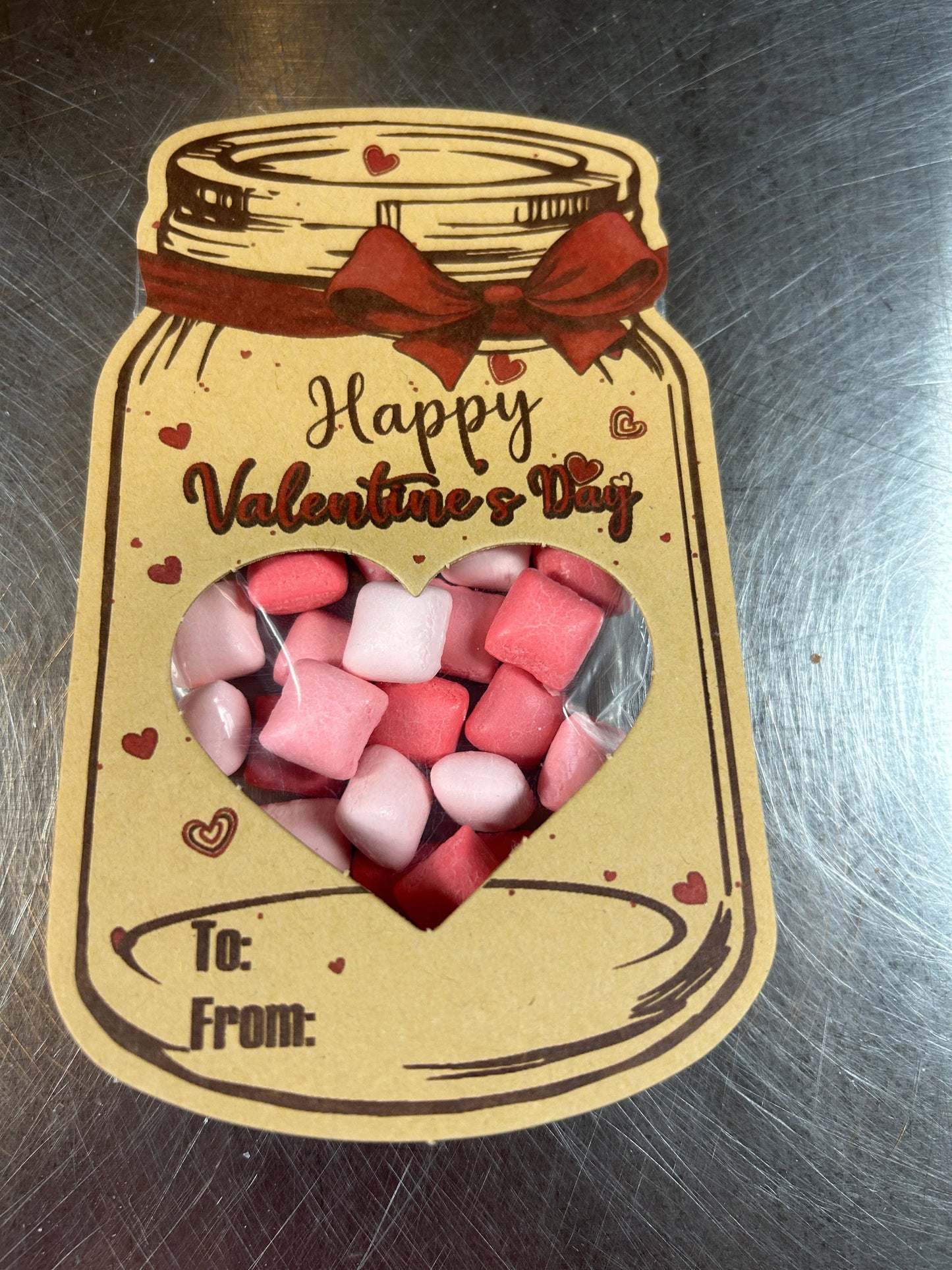 Freeze dried starburst mini reds with valentine decor
