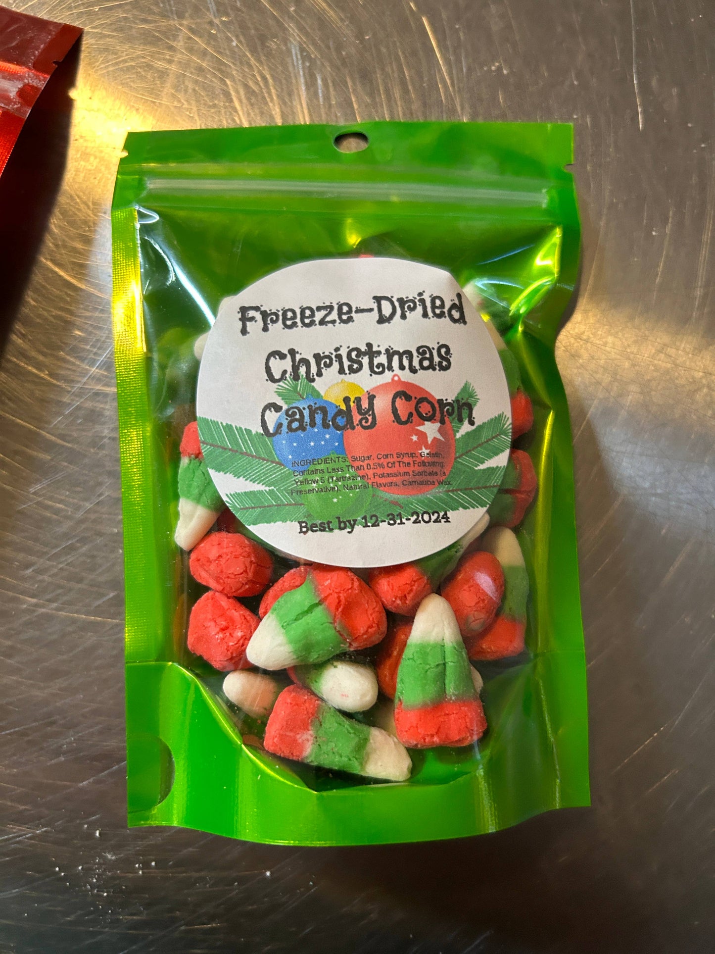 Freeze dried Christmas candy corn