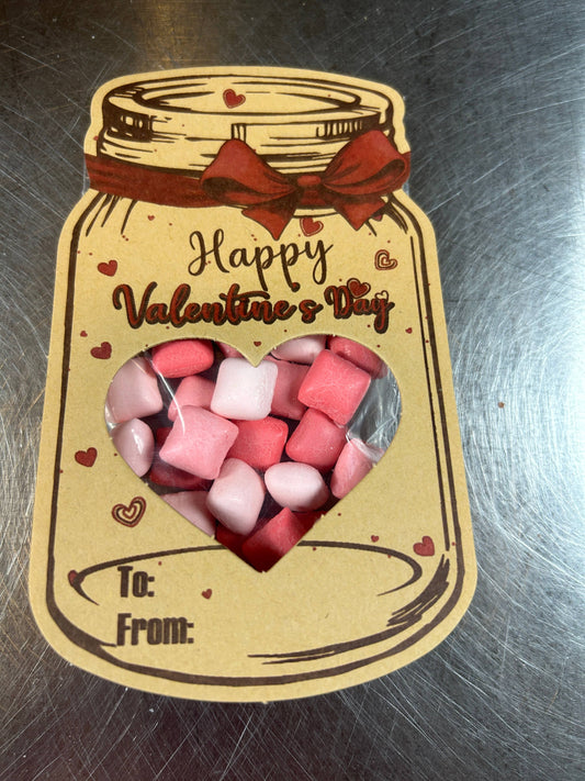 Freeze dried starburst mini reds with valentine decor