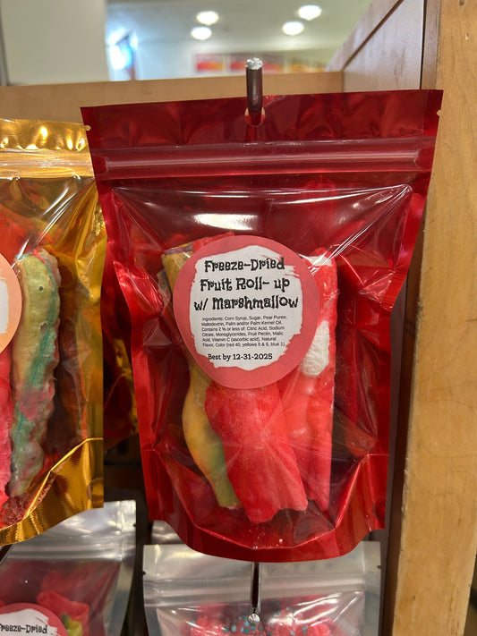 Freeze dried marshmallow stuffed
Fruit roll up