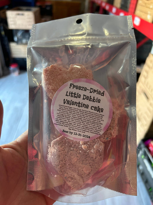 Freeze dried little Debbie heart cake 