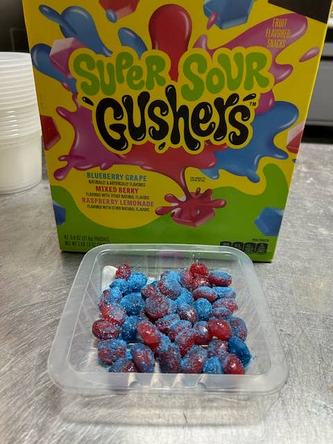 Powder coated Super Sour Gushers  (**NOT FREEZE DRIED ***)