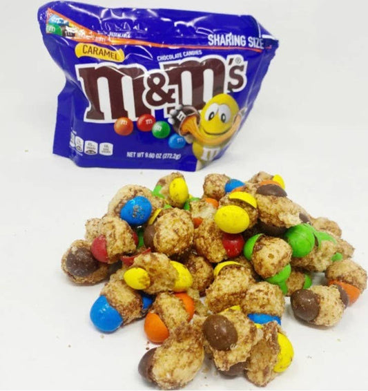 Freeze Dried Candy - Caramel balls made with caramel m&m (r)