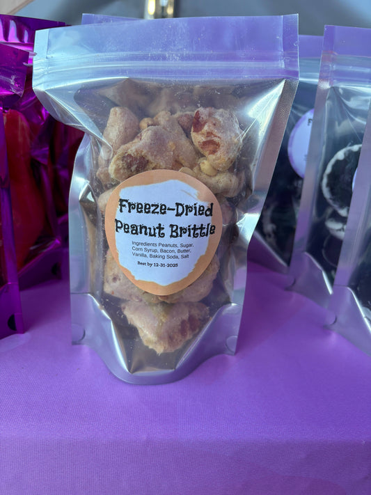 Freeze dried peanut brittle